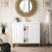 James Martin Alicante 39.5" Single Vanity Glossy White Radiant Gold Front View