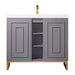 James Martin Alicante 39.5" Single Vanity Gray Smoke Radiant Gold Front View in White Background
