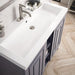 James Martin Alicante 39.5" Single Vanity Gray Smoke White Glossy Composite Stone Top
