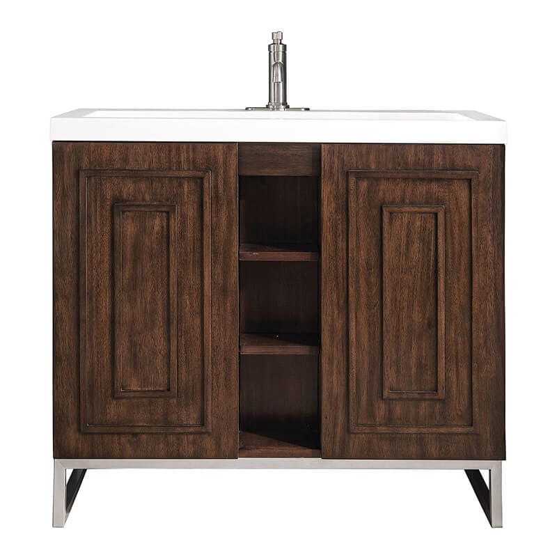 James Martin Alicante 39.5" Single Vanity Mid Century Acacia Front View
