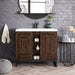 James Martin Alicante 39.5" Single Vanity Mid Century Acacia Matte Black Front View