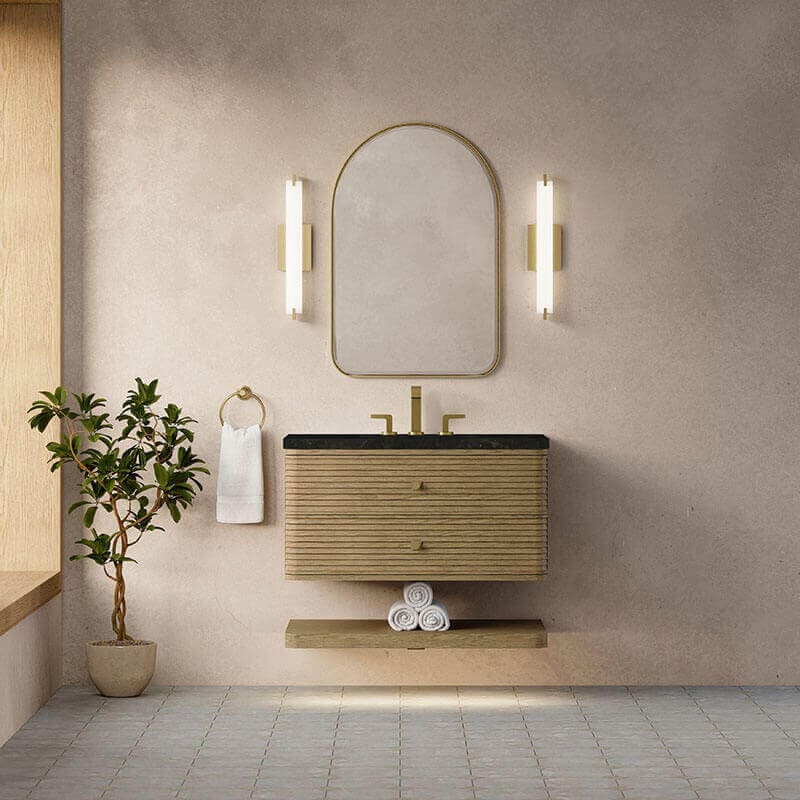 James Martin Allamari 36 Inch Single Vanity Dune Mist in Phantome Eclos Top Front View