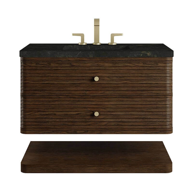 James Martin Allamari 36 Inch Single Vanity Sable in Phantome Eclos Top Front View