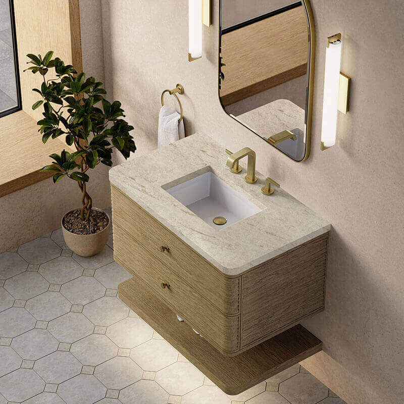 James Martin Allamari 36 Single Vanity Dune Mist in Tajnar Eclos Top