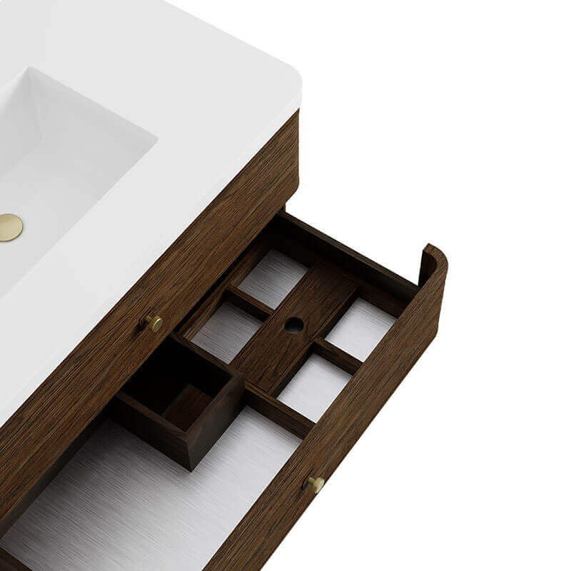 James Martin Allamari 36" Single Vanity Sable Cabinet Only Adjustable Drawer Dividers