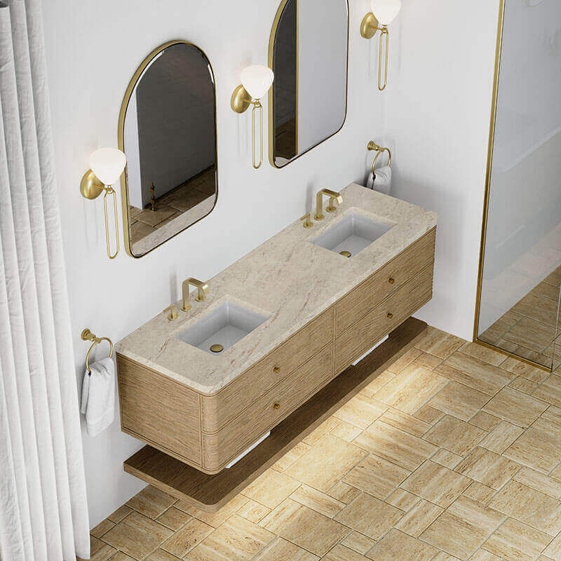 James Martin Allamari 72 Double Vanity Dune Mist in Tajnar Eclos Top