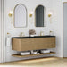 James Martin Allamari 72 Inch Double Vanity Dune Mist in Phantome Eclos Top Corner View