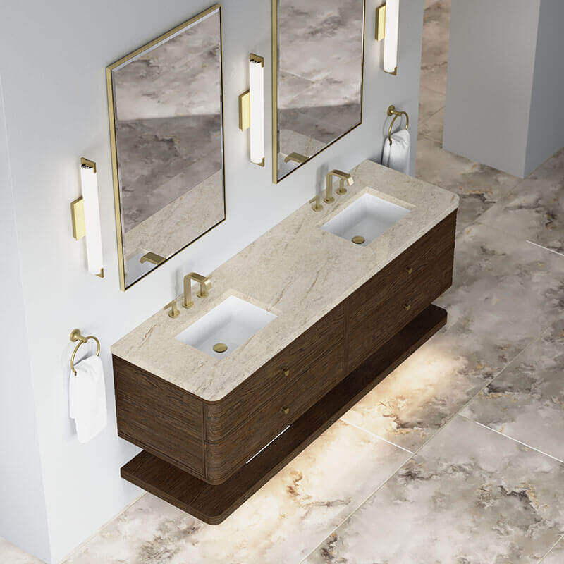 James Martin Allamari 72 Inch Double Vanity Sable in Tajnar Eclos Top