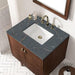 James Martin Amberly 30" Single Vanity Mid Century Walnut Parisien Bleu Silestone Top