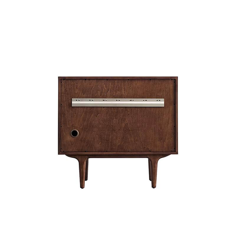 James Martin Amberly 36 Inch Single Vanity in Mid Century Walnut Back View With Base