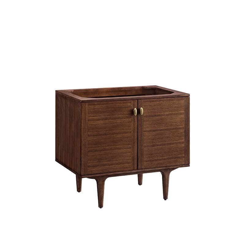 James Martin Amberly 36" Single Vanity in Mid Century Walnut Cabinet Only