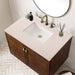 James Martin Amberly 36" Single Vanity in Mid Century Walnut With Eternal Marfil Top