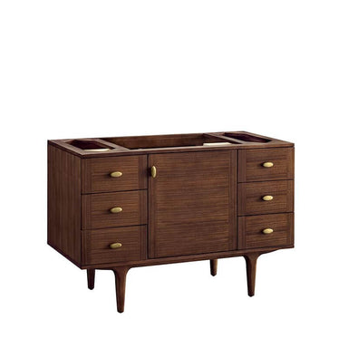 James Martin Amberly 48" Single Vanity in Mid Century Walnut Cabinet Only