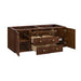 James Martin Amberly 60" Double Vanity in Mid Century Walnut Corner View Without Stand