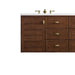 James Martin Amberly 60" Double Vanity in Mid Century Walnut Front View