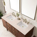 James Martin Amberly 60" Double Vanity in Mid Century Walnut With Eternal Marfil Top