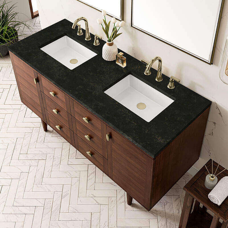 James Martin Amberly 60 Double Vanity in Phantome Eclos Top