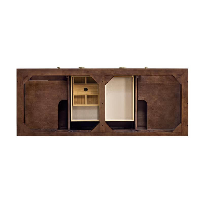 James Martin Amberly 60 Inch Double Vanity in Mid Century Walnut Top View