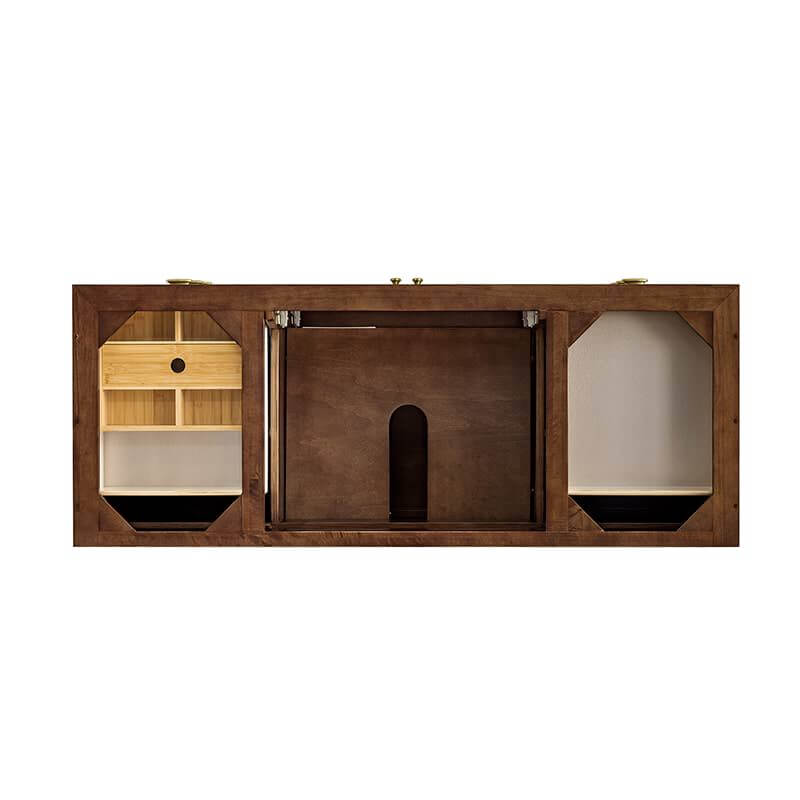 James Martin Amberly 60 Inch Single Vanity in Mid Century Walnut Top View