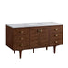 James Martin Amberly 60 Inch Single Vanity in Mid Century Walnut With Carrara Marble Top