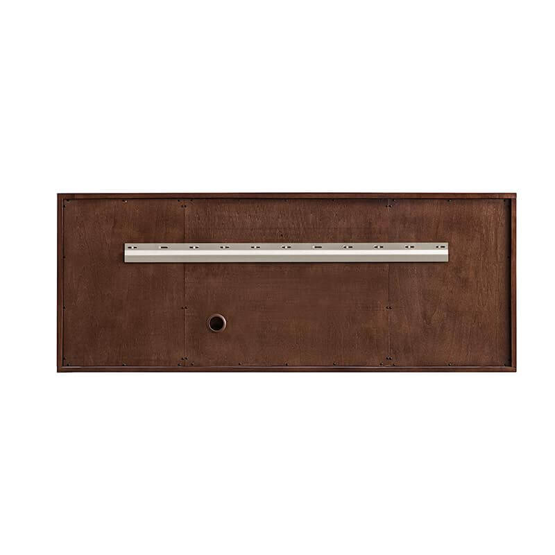 James Martin Amberly 60" Single Vanity in Mid Century Walnut Back View Without Stand