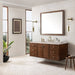 James Martin Amberly 60" Single Vanity in Mid Century Walnut Corner View Wall Mounted