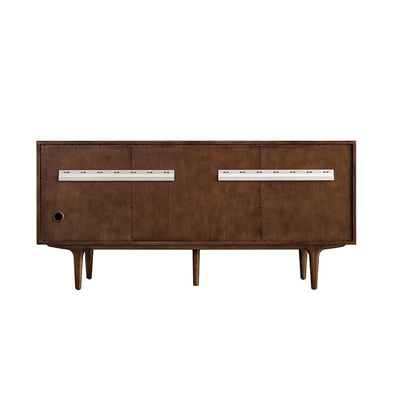 James Martin Amberly 72 Inch Double Vanity in Mid Century Walnut Back View With Legs