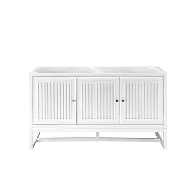 James Martin Athens 60" Double Vanity Glossy White Cabinet Only