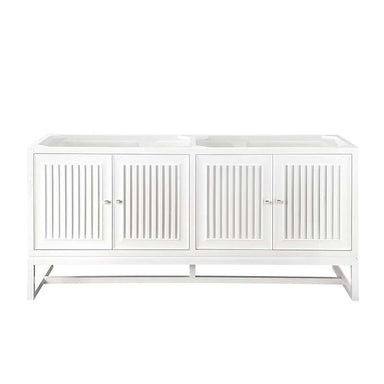 James Martin Athens 72" Double Vanity Glossy White Cabinet Only