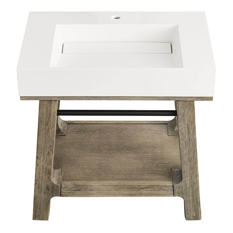 james martin auburn 31.5 inches single vanity weathered timber front top view