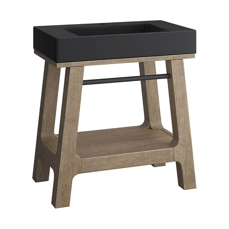 James Martin Auburn 31.5 Inches Single Vanity Weathered Timber Side View