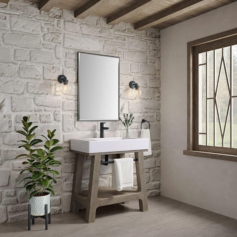James Martin Auburn 31.5" Single Vanity Weathered Timber Side View