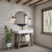 James Martin Auburn 36 Inches Single Vanity Weathered Timber Glossy White Mineral Composite Stone Top Side View