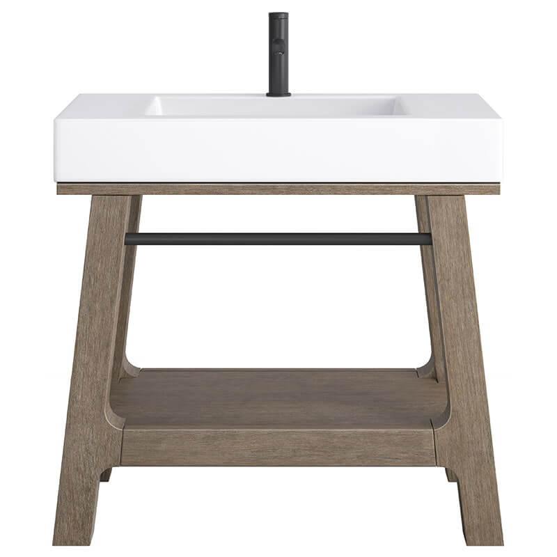 James Martin Auburn 36" Single Vanity Weathered Timber Full View