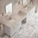 James Martin Bellshire 120 Dual Vanity With 24 Make-Up Counter Bright White in Tajnar Eclos Top