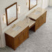 James Martin Bellshire 120 Dual Vanity With 24 Make-Up Counter Honey Oak in Tajnar Eclos Top