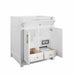 James Martin Bellshire 30 Inch Single Vanity in Bright White Corner View Open Door