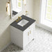 James Martin Bellshire 30 Inch Single Vanity in Bright White With Parisien Bleu Silestone Top
