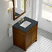 James Martin Bellshire 30 Inch Single Vanity in Honey Oak With Charcoal Soapstone Silestone Top