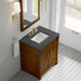 James Martin Bellshire 30 Inch Single Vanity in Honey Oak With Parisien Bleu Silestone Top