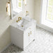 James Martin Bellshire 30" Single Vanity in Bright White With Carrara Marble Top