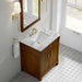 James Martin Bellshire 30" Single Vanity in Honey Oak With Carrara Marble Top