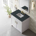 James Martin Bellshire 36 Inch Single Vanity in Bright White With Charcoal Soapstone Silestone Top