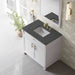 James Martin Bellshire 36 Inch Single Vanity in Bright White With Parisien Bleu Silestone Top