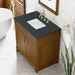 James Martin Bellshire 36 Inch Single Vanity in Honey Oak With Charcoal Soapstone Silestone Top