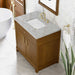 James Martin Bellshire 36 Inch Single Vanity in Honey Oak With Victorian Silver Silestone Top