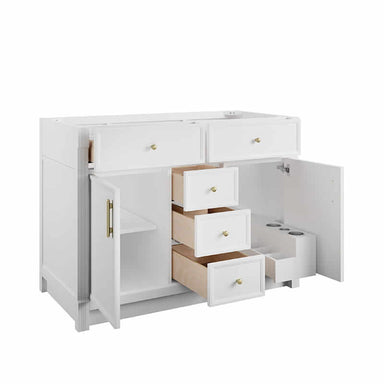 James Martin Bellshire 48 Inch Single Vanity in Bright White Open Door and Drawers