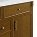 James Martin Bellshire 48 Inch Single Vanity in Honey Oak Champagne Brass Knobs and Pulls