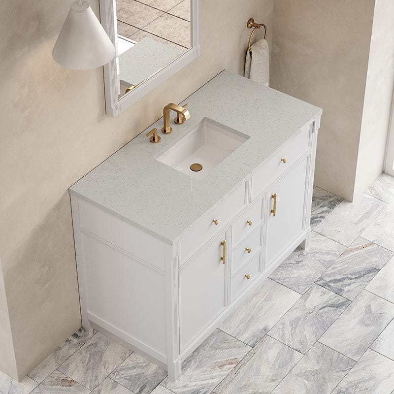 James Martin Bellshire 48" Single Vanity in Bright White With Lime Delight Silestone Top
