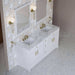 James Martin Bellshire 72 Double Vanity Bright White in Carrara White Marble Top